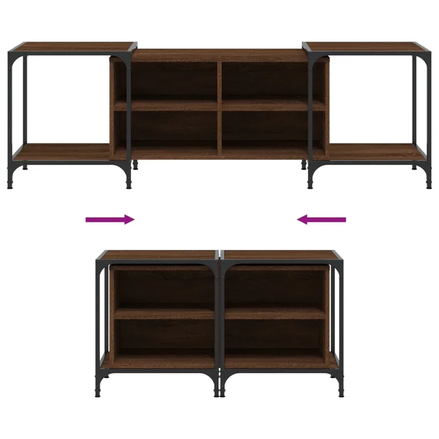 Meuble TV chêne marron 153x37x50 cm bois d'ingénierie - 7