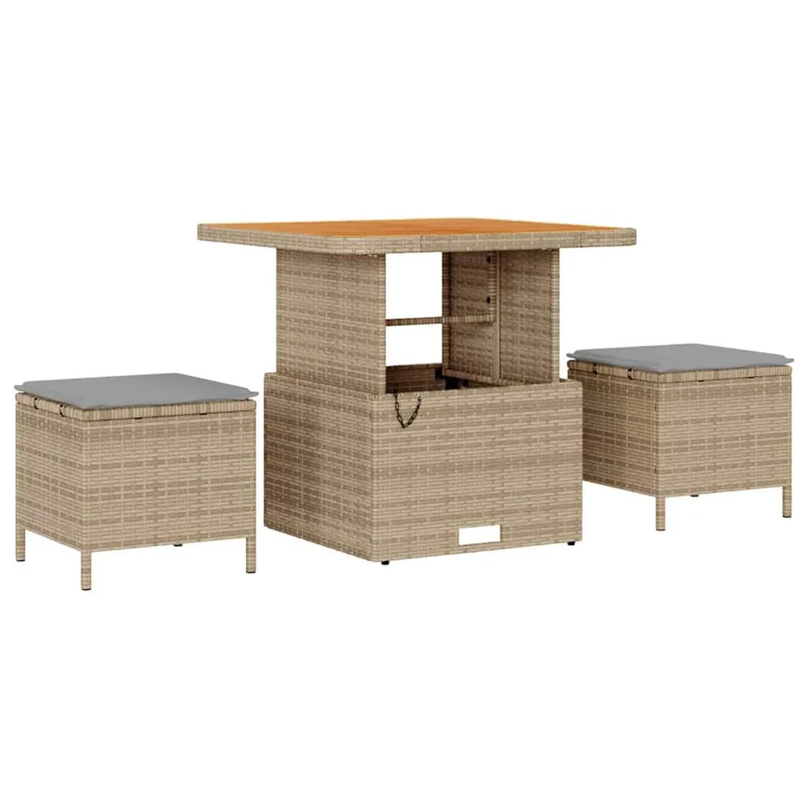 Ensemble de canapé de jardin 8 pcs Beige Poly rotin - 4