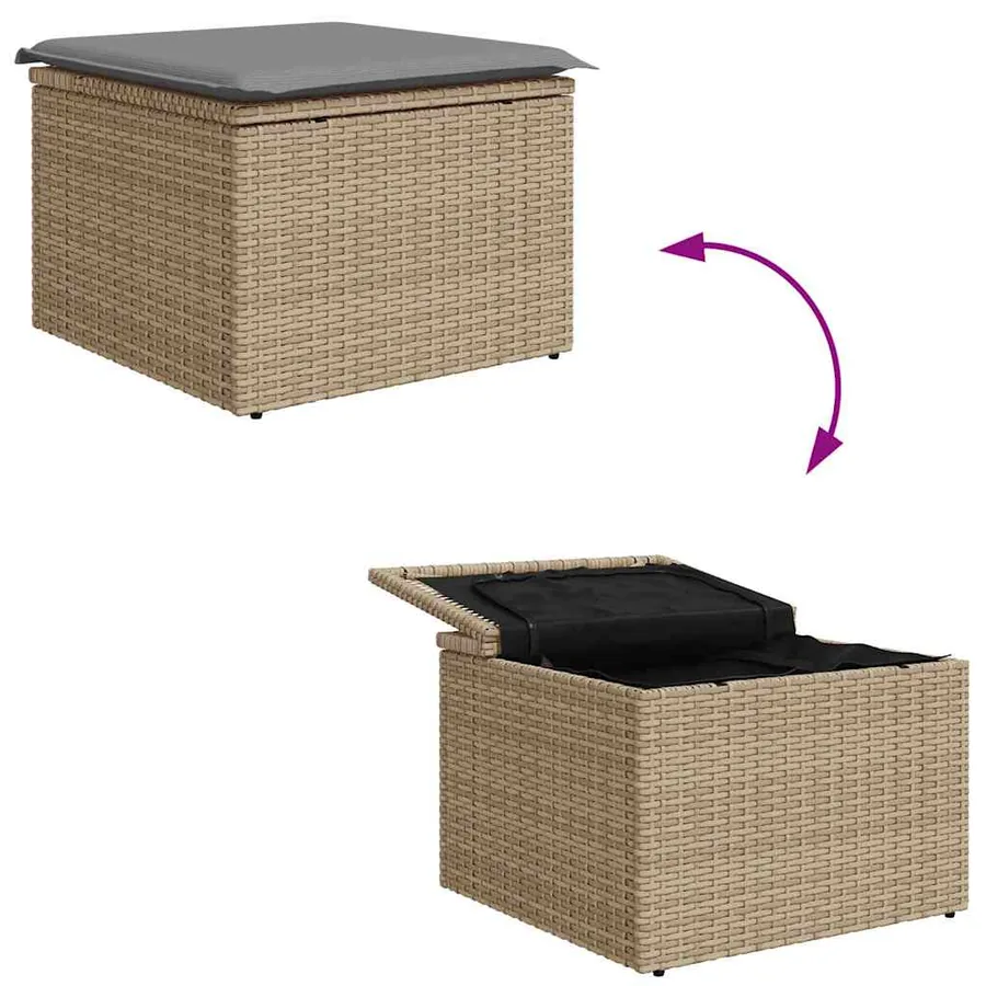 Ensemble de canapé de jardin 6 pcs Beige et Gris clair - 11