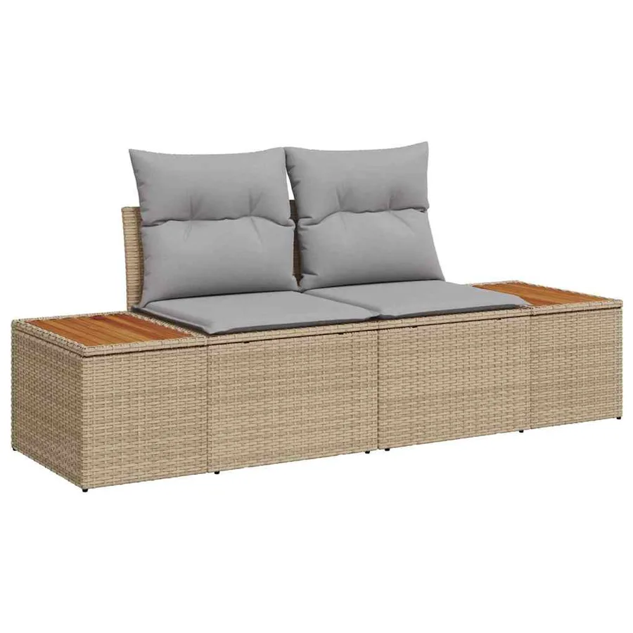 Ensemble de canapé de jardin 8 pcs Beige Poly rotin - 6