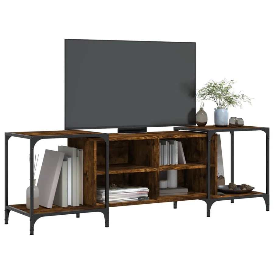 Meuble TV chêne fumé 153x37x50 cm bois d'ingénierie - 3