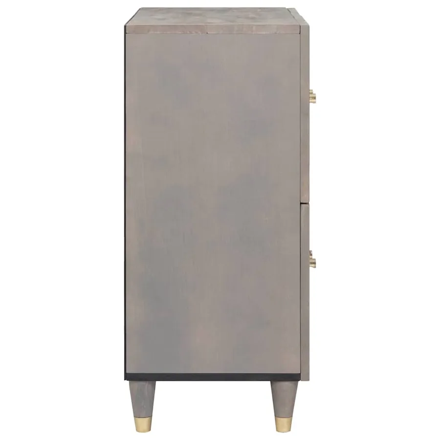 Buffet Gris et or 60 x 33 x 75 cm Bois de mangue massif - 5