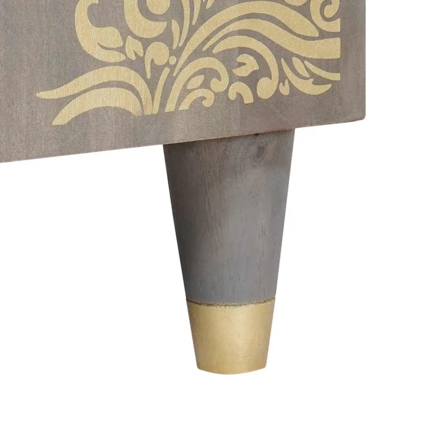 Buffet Gris et or 60 x 33 x 75 cm Bois de mangue massif - 9