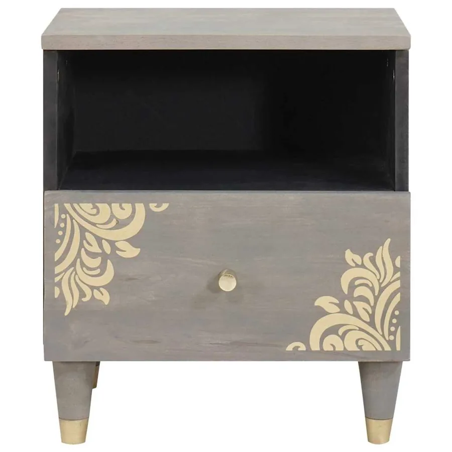 Cabinet de chevet avec tiroir 2 pcs Gris 40 x 33 x 46 cm - 4