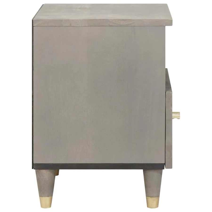 Cabinet de chevet avec tiroir 2 pcs Gris 40 x 33 x 46 cm - 5
