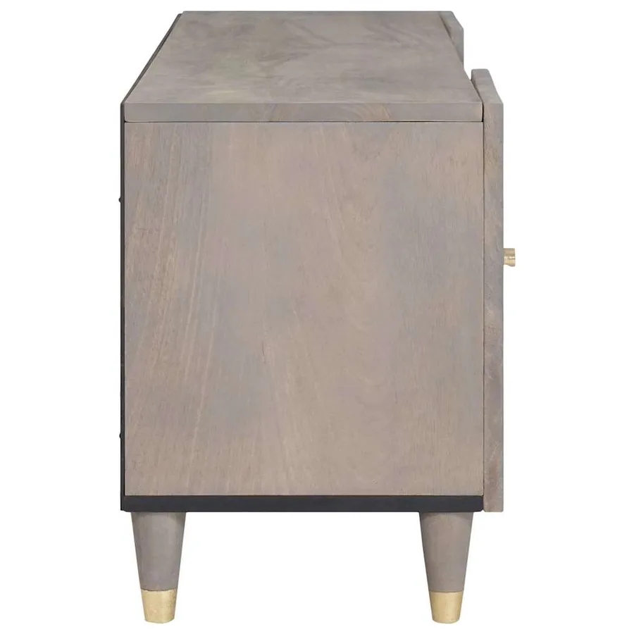Meuble TV Gris 105 x 33 x 46 cm Bois de mangue massif - 4