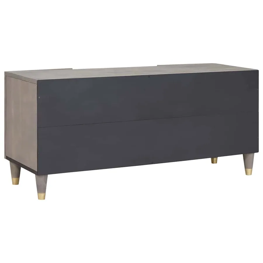 Meuble TV Gris 105 x 33 x 46 cm Bois de mangue massif - 5