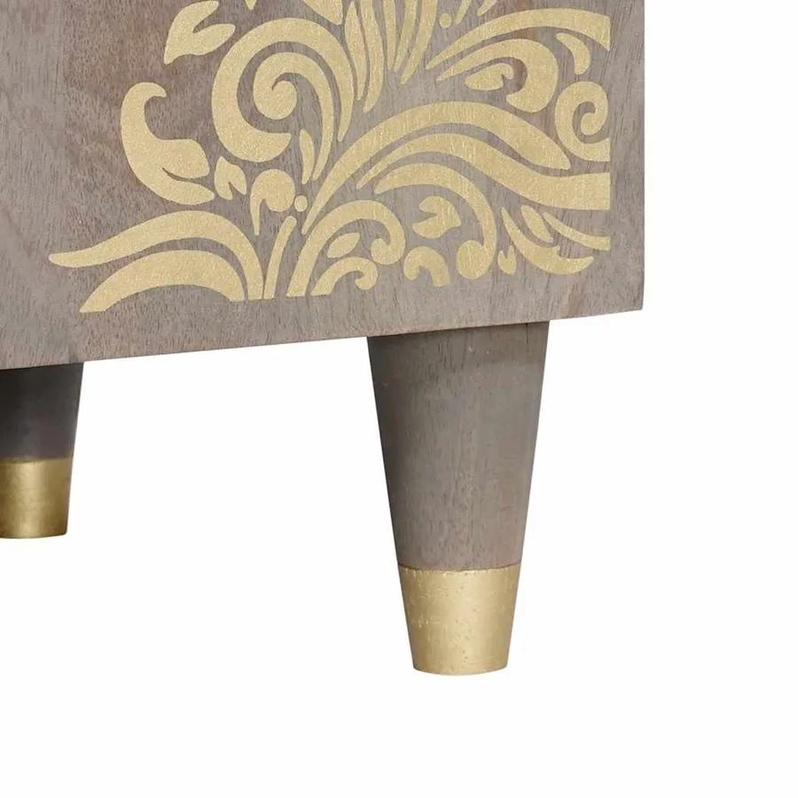 Meuble TV Gris 105 x 33 x 46 cm Bois de mangue massif - 8