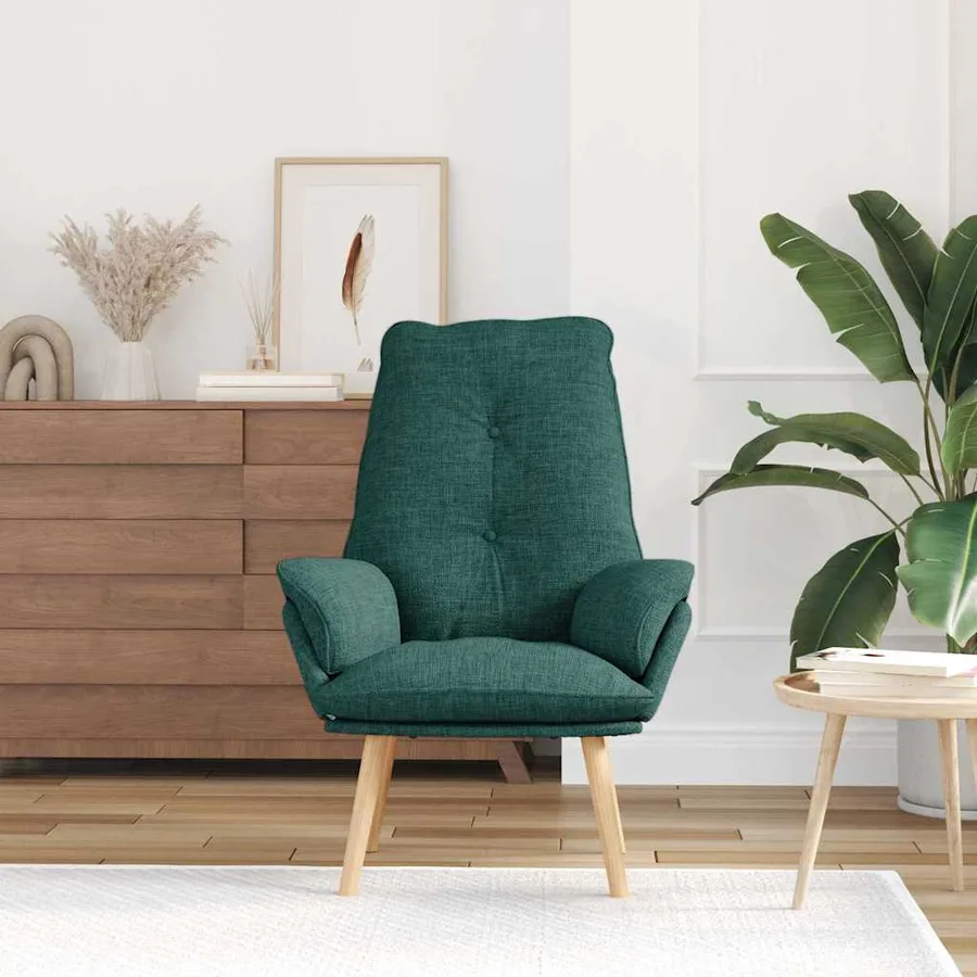 fauteuil Vert foncé 69 x 74 x 93 cm Tissu et Contreplaqué - 3