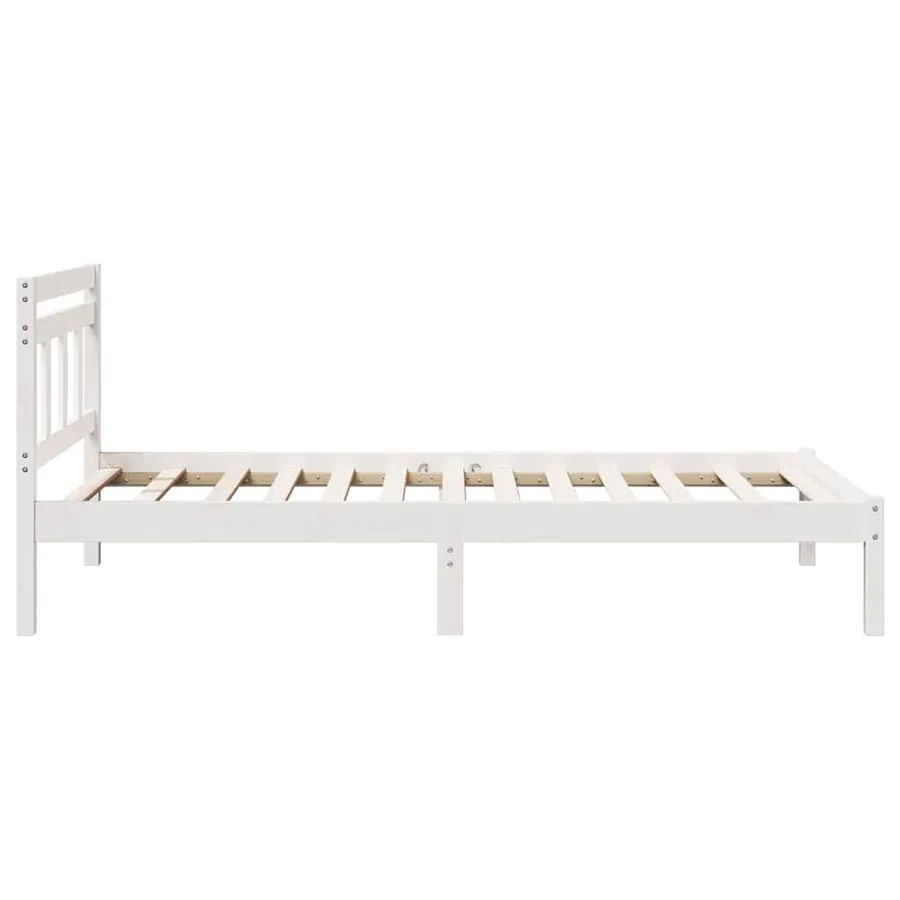 Cadre de lit Blanc 75 x 190 cm Pin massif - 6