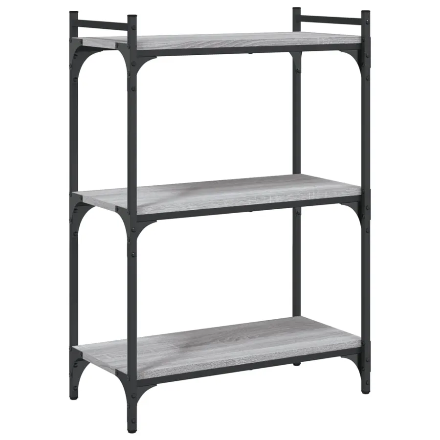 Bibliothèque 3 niveaux sonoma gris 60x30x86cm bois d'ingénierie - 2