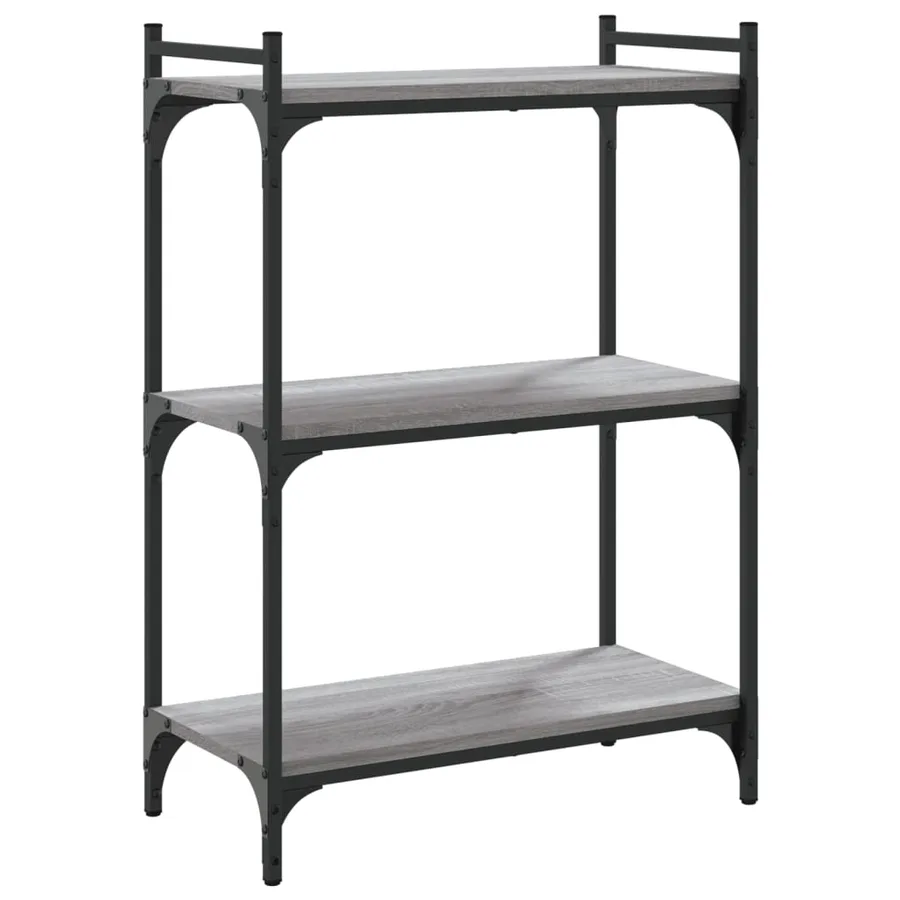 Bibliothèque 3 niveaux sonoma gris 60x30x86cm bois d'ingénierie - 6
