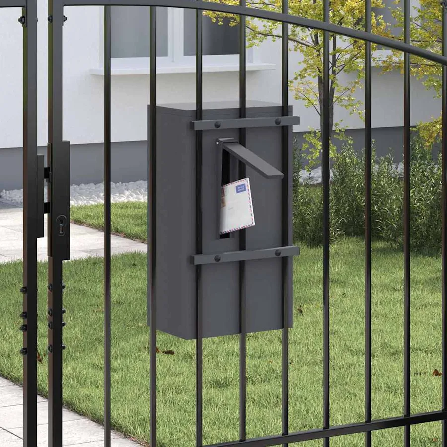 boîte aux lettres avec porte Anthracite 30 x 20 x 55 cm Acier - 3