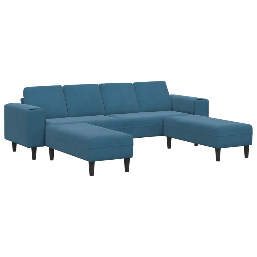 Canapé de salon 3 pcs Bleu 250 x 188 x 76 cm - 2
