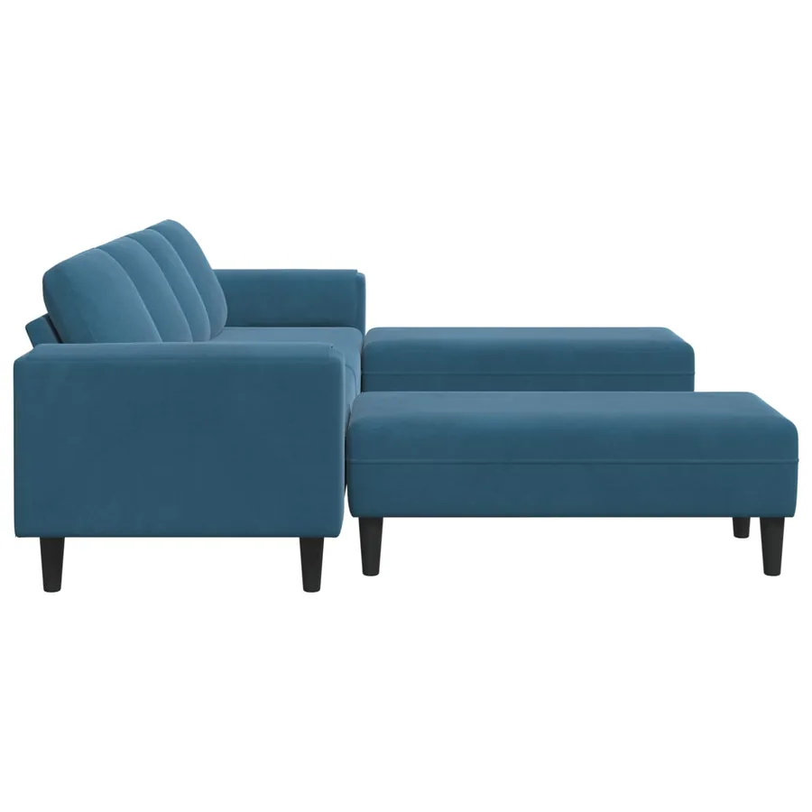 Canapé de salon 3 pcs Bleu 250 x 188 x 76 cm - 5