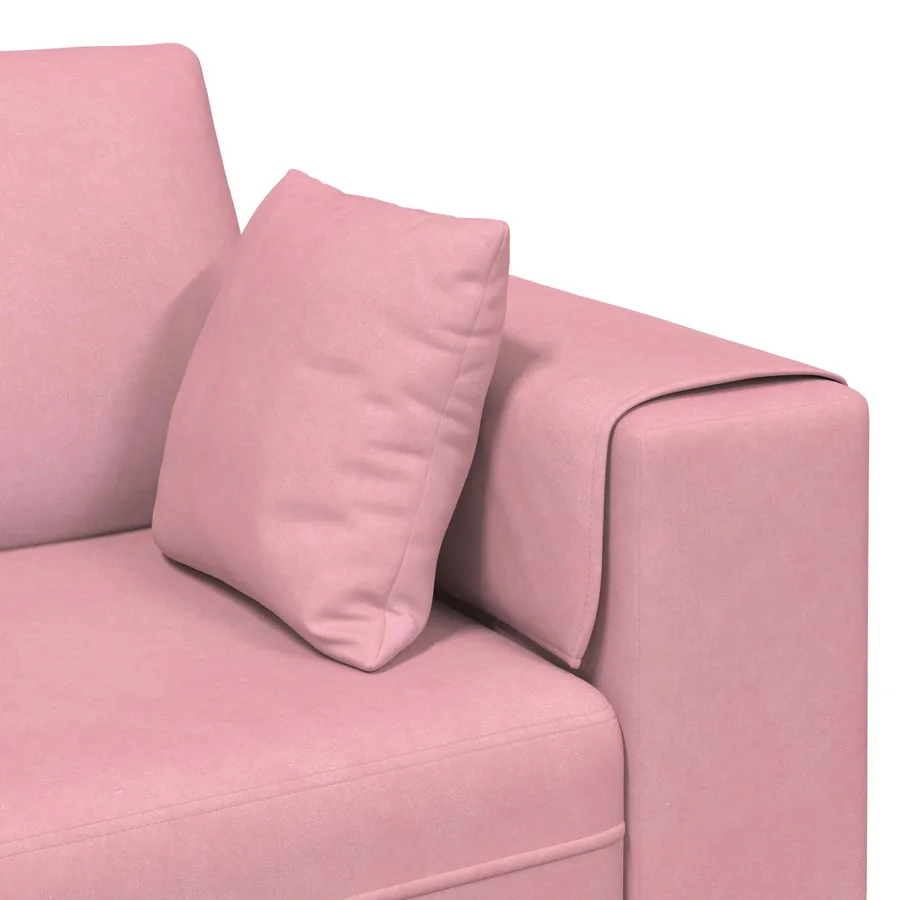 Canapé 3 pcs Rose 250 x 188 x 76 cm Velours - 7