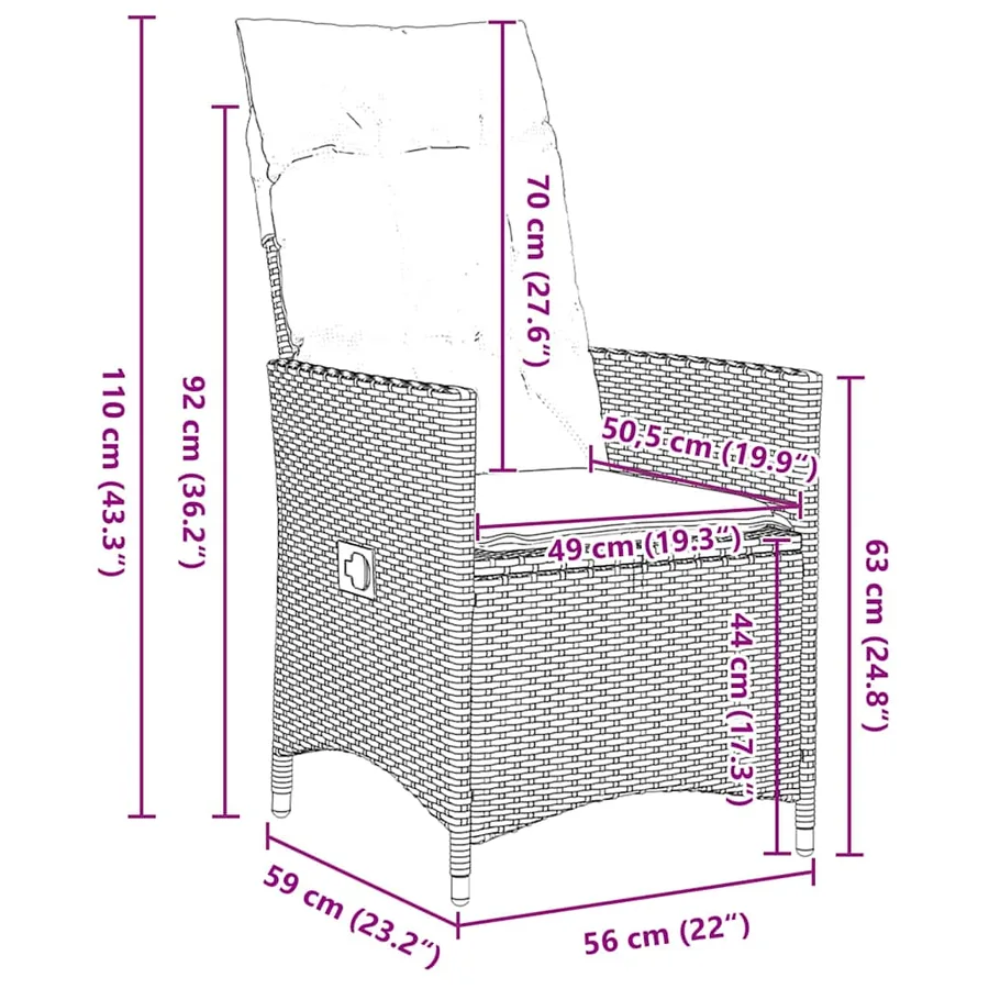 Ensemble de salle à manger pour jardin 9 pcs Gris polyrotin - 10