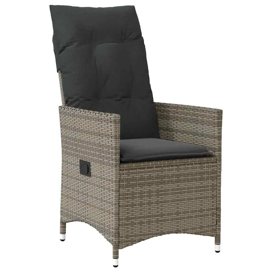 Ensemble de salle à manger pour jardin 9 pcs Gris polyrotin - 6