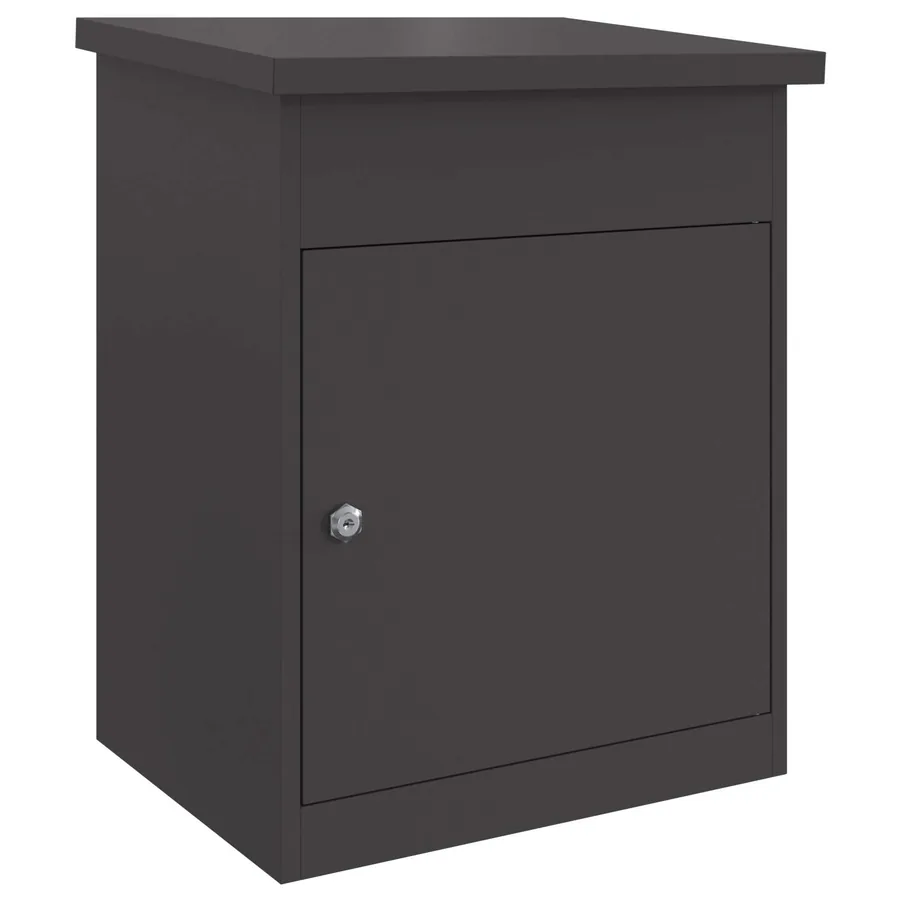 Boîte de dépôt de colis avec porte Noir 47,5 x 38 x 59 cm Acier - 2