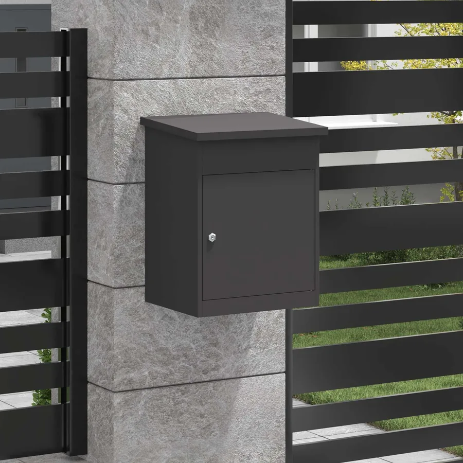 Boîte de dépôt de colis avec porte Noir 47,5 x 38 x 59 cm Acier - 3