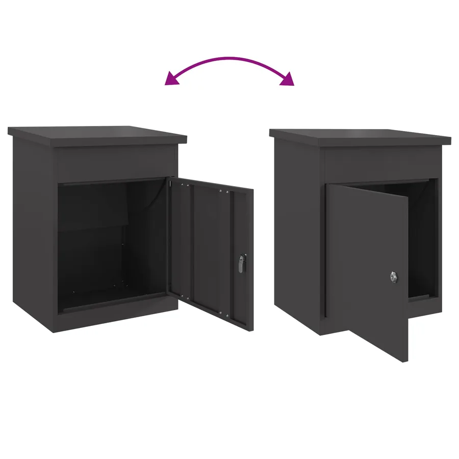 Boîte de dépôt de colis avec porte Noir 47,5 x 38 x 59 cm Acier - 9