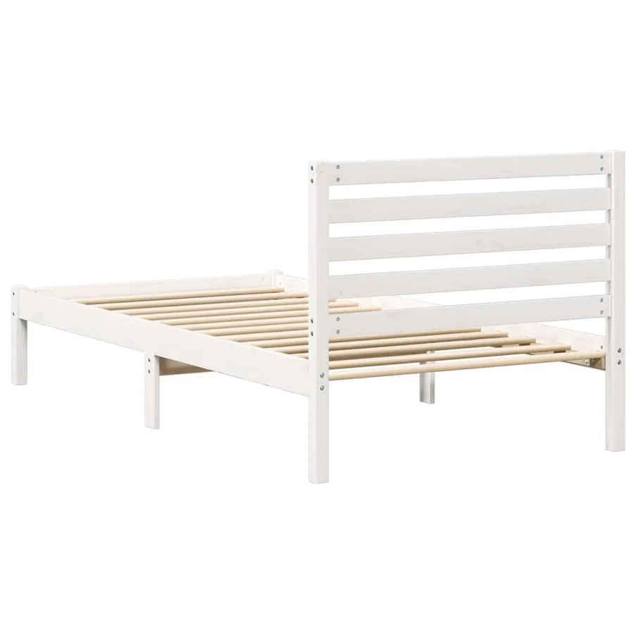 Cadre de lit avec tête de lit Blanc 100 x 200 cm Pin massif - 7