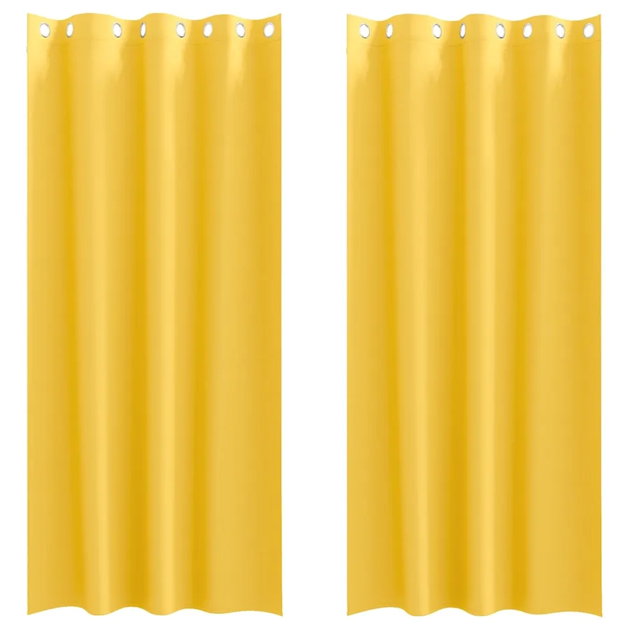 Rideaux occultants avec anneaux 2 pcs Jaune moutarde - 2