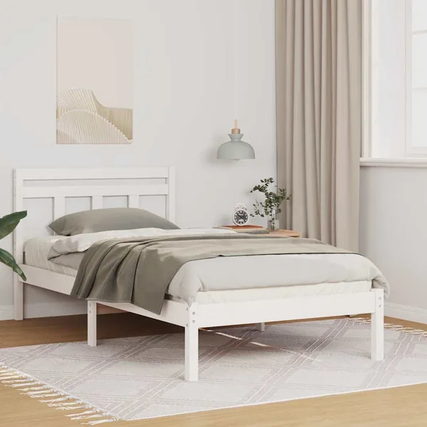 Cadre de lit Blanc 90 x 200 cm Pin massif