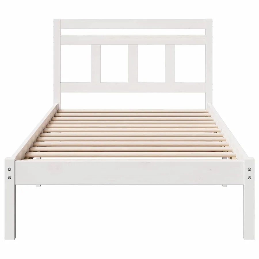 Cadre de lit Blanc 90 x 200 cm Pin massif - 5