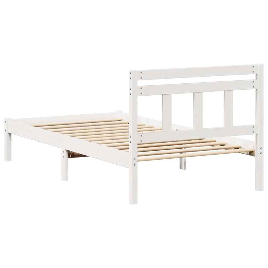 Cadre de lit Blanc 90 x 200 cm Pin massif - 7