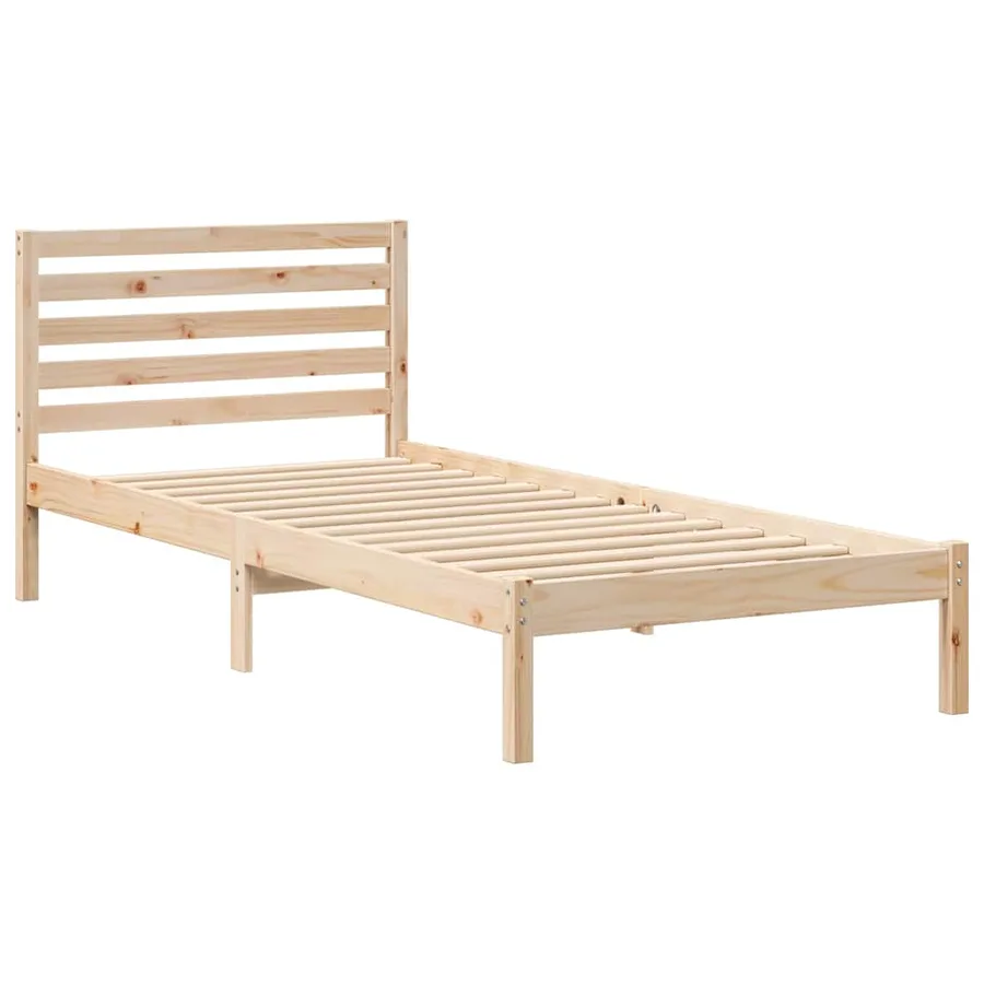 Cadre de lit avec tête de lit Marron 100 x 210 cm Pin massif - 4