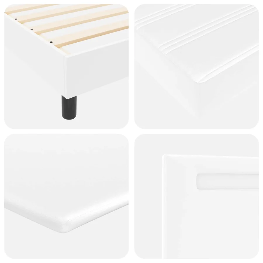 Lit à ressorts avec matelas Blanc 120 x 200 cm Simili cuir - 11
