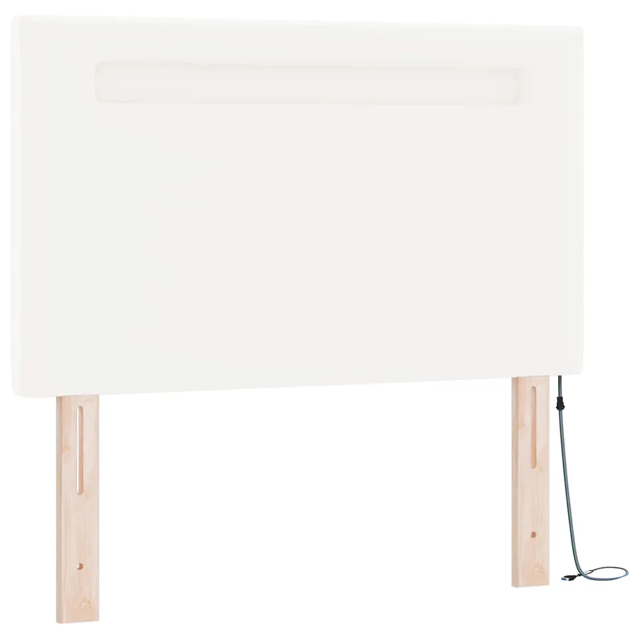 Lit à ressorts avec matelas Blanc 120 x 200 cm Simili cuir - 7