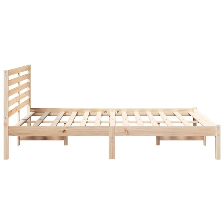Cadre de lit avec tête de lit Marron 135 x 190 cm Pin massif - 6