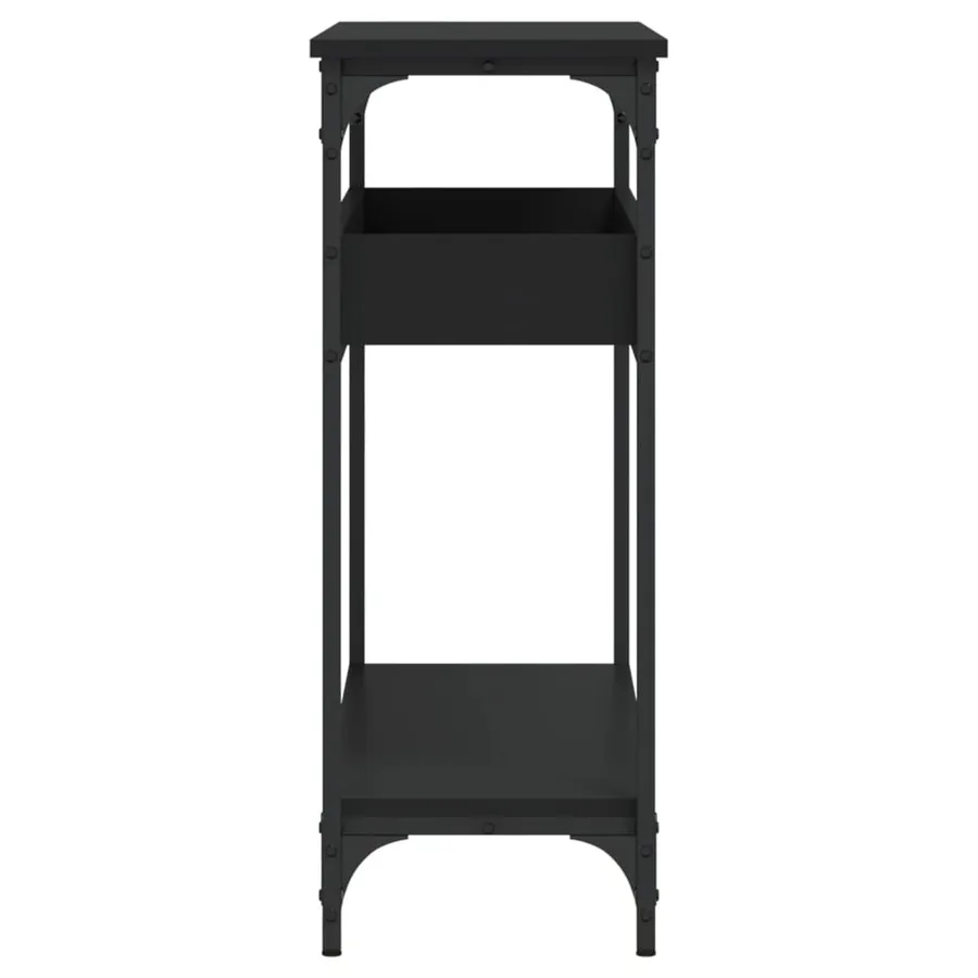 Table console avec étagère noir 100x29x75 cm bois d'ingénierie - 5