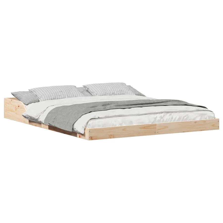 Cadre de lit Marron 160 x 200 cm Pin massif - 2