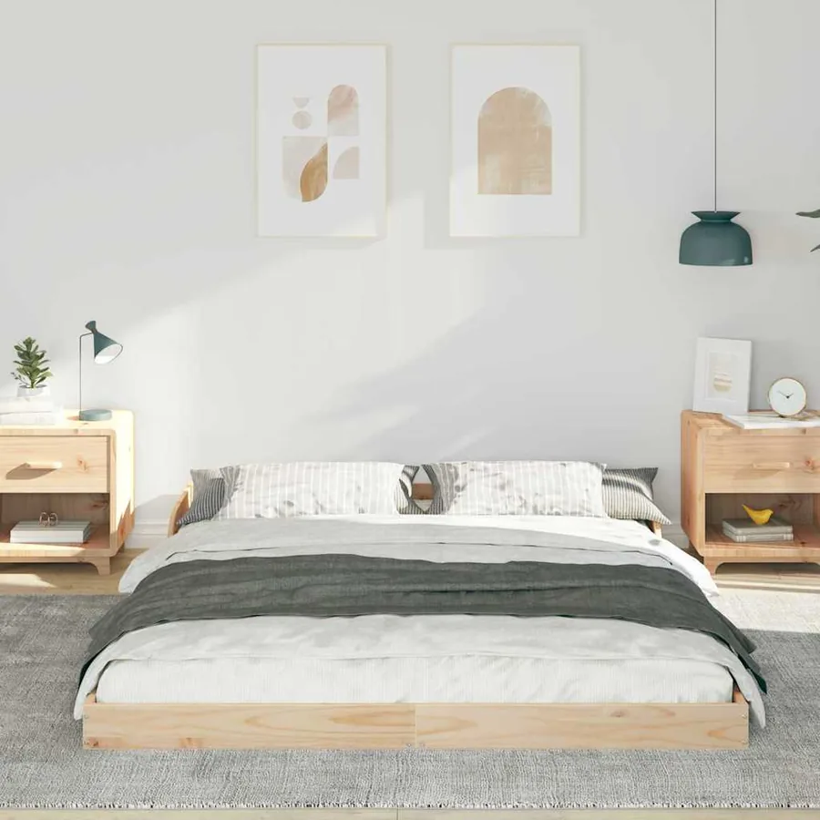 Cadre de lit Marron 160 x 200 cm Pin massif - 3