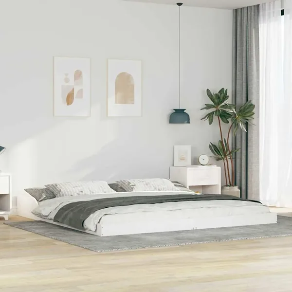 Cadre de lit Blanc 180 x 200 cm Pin massif