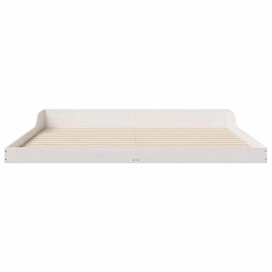 Cadre de lit Blanc 180 x 200 cm Pin massif - 5