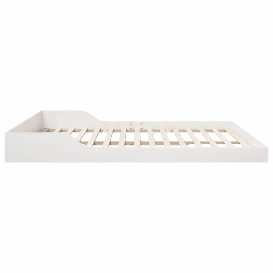 Cadre de lit Blanc 180 x 200 cm Pin massif - 6