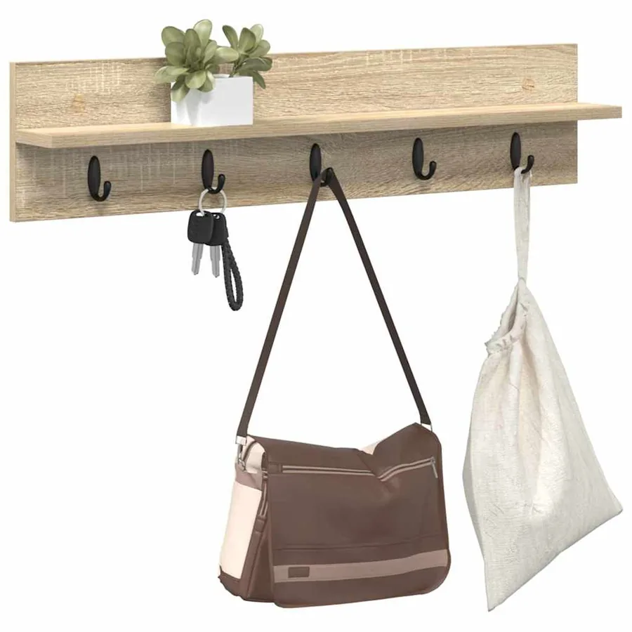 Porte-manteau mural Chêne Sonoma 80 x 10,5 x 18 cm - 3