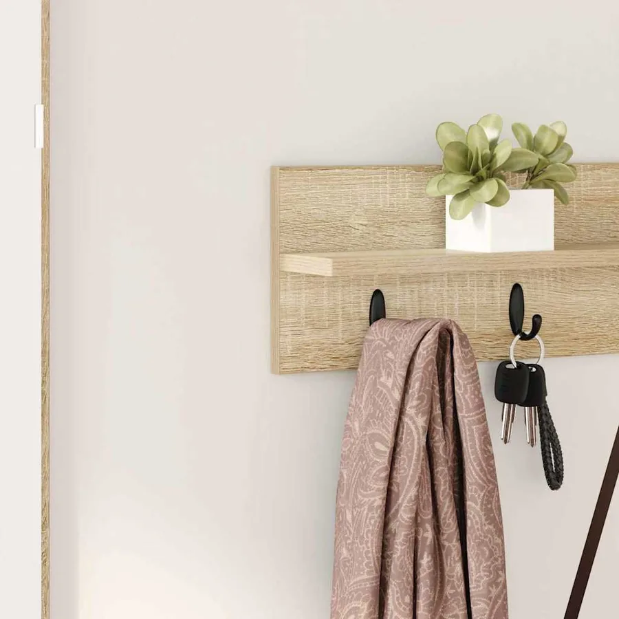 Porte-manteau mural Chêne Sonoma 80 x 10,5 x 18 cm - 4
