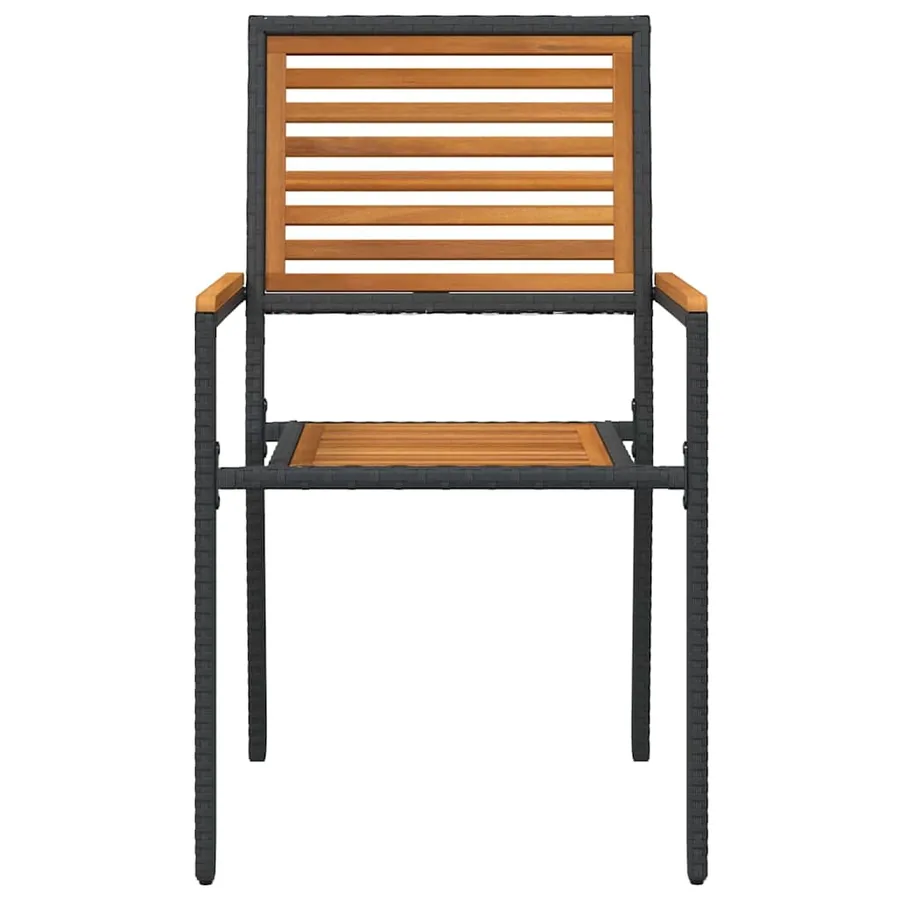 Chaises empilables de jardin 4 pcs Marron et Noir - 5