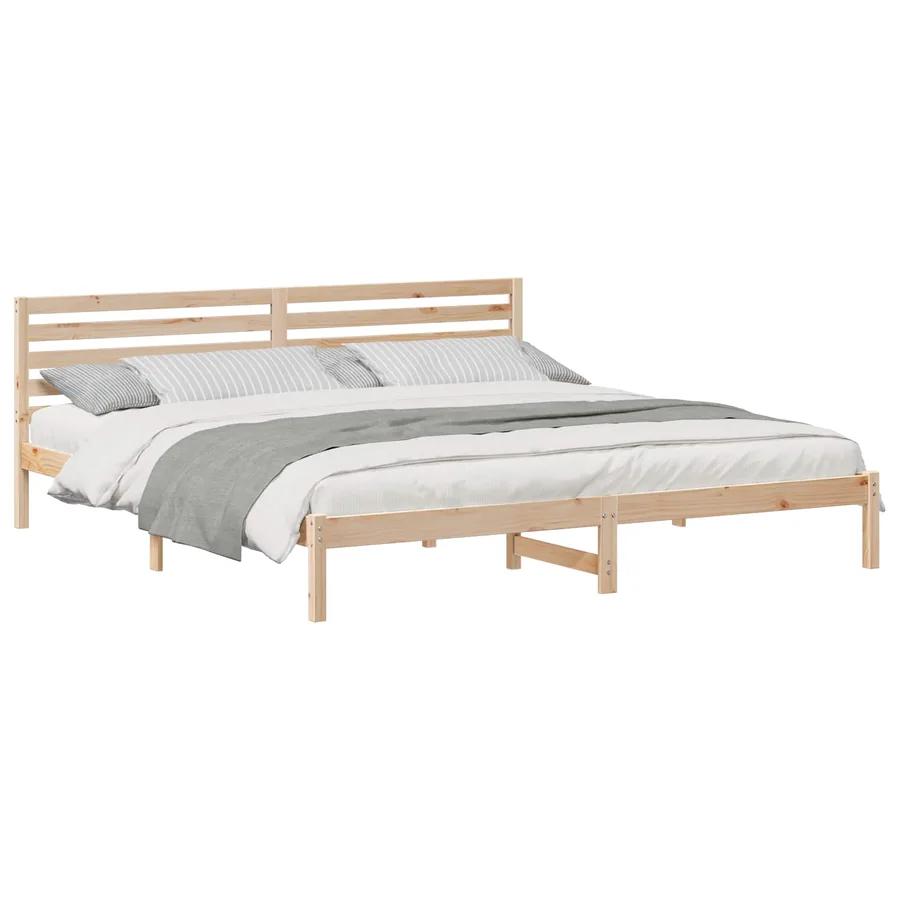 Cadre de lit avec tête de lit Marron 180 x 210 cm Pin massif - 2