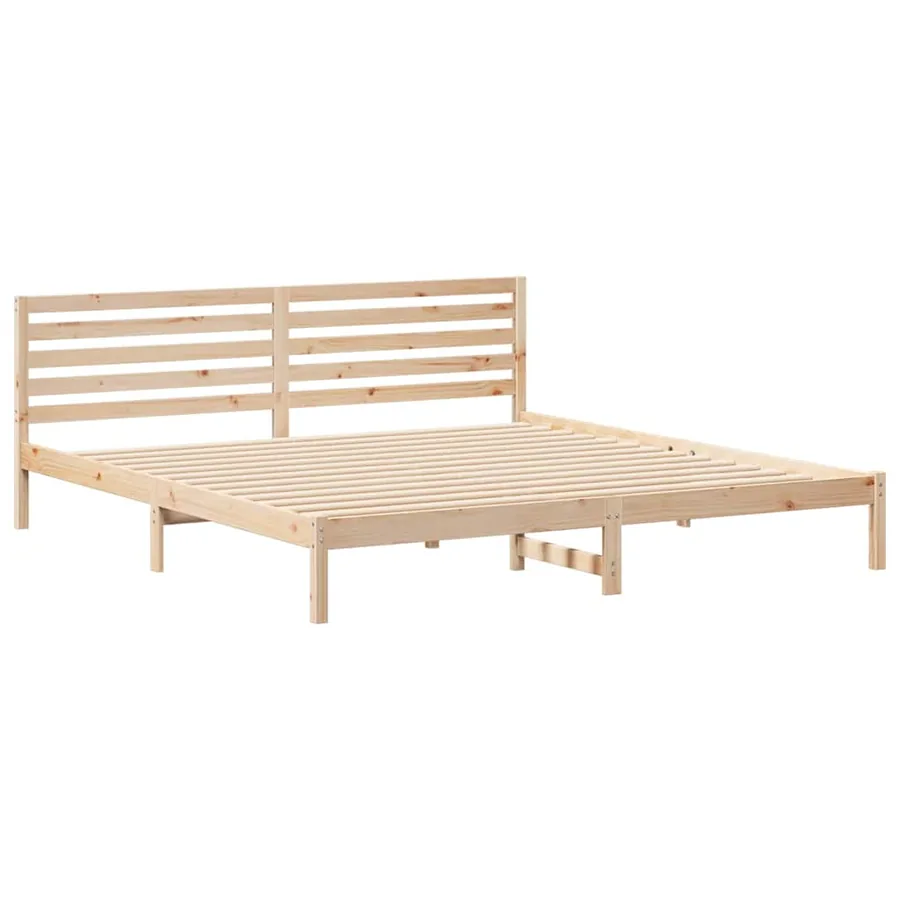Cadre de lit avec tête de lit Marron 180 x 210 cm Pin massif - 4