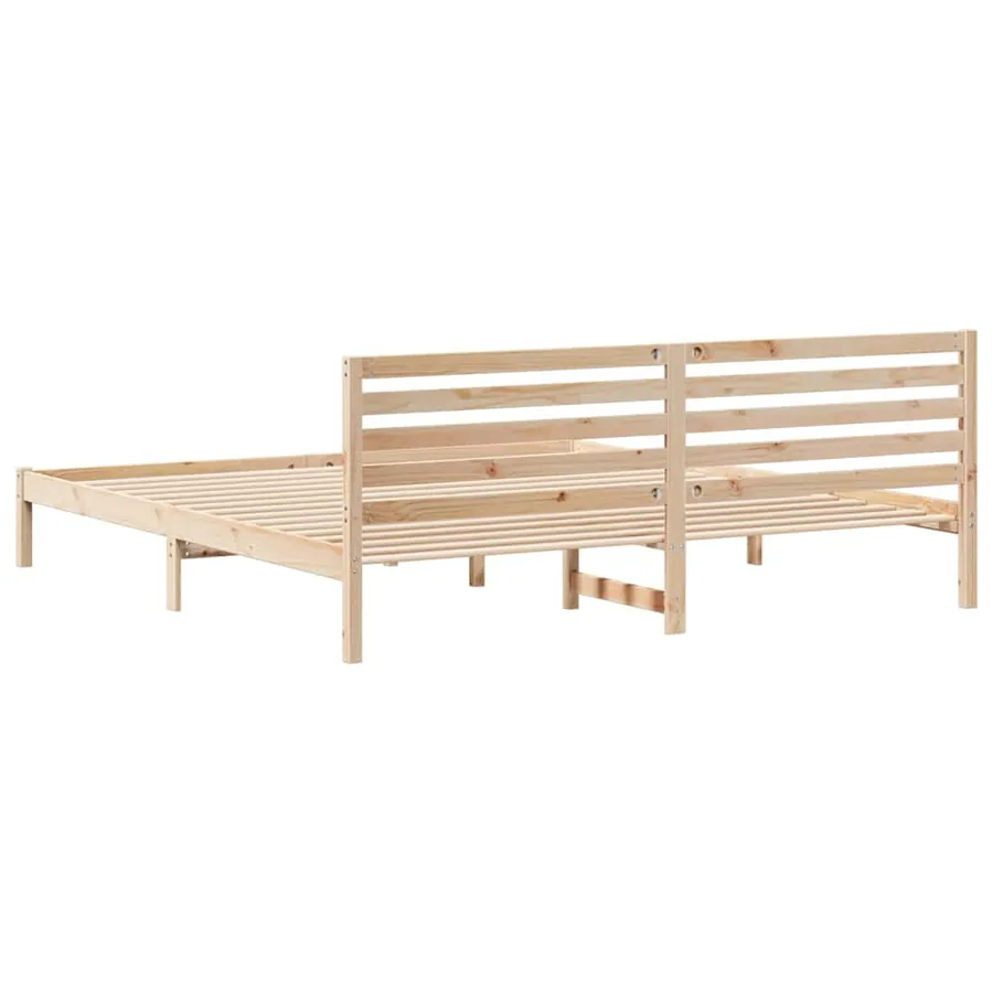 Cadre de lit avec tête de lit Marron 180 x 210 cm Pin massif - 7