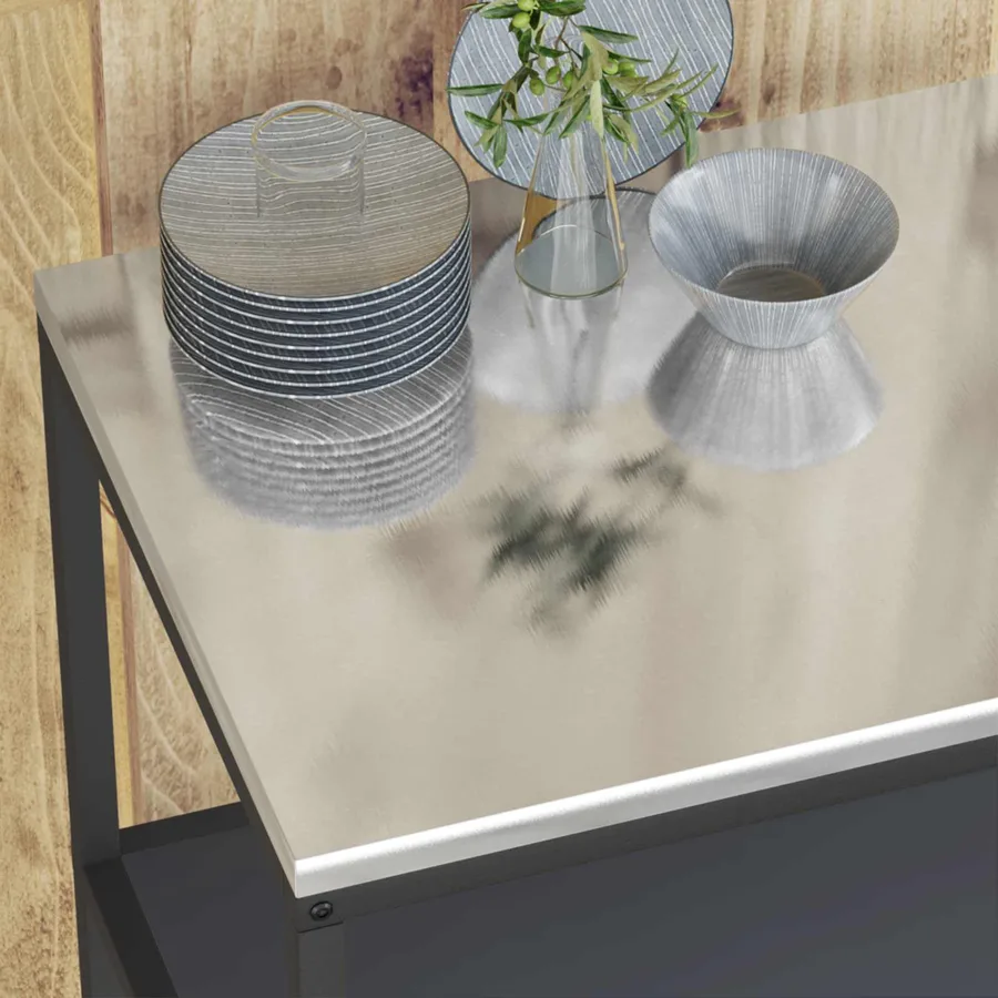 Rangement de cuisine HATTEM Anthracite 90 x 50 x 92 cm Acier - 5