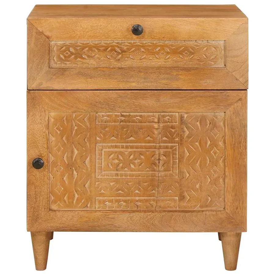Table de chevet Marron Clair 50 x 33 x 60 cm Bois d'ingénierie - 3