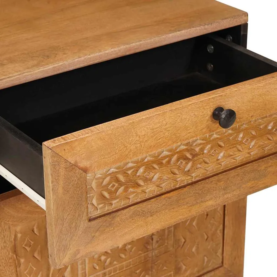 Table de chevet Marron Clair 50 x 33 x 60 cm Bois d'ingénierie - 6
