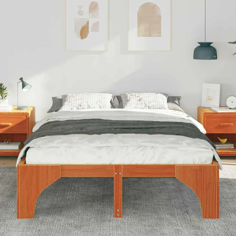 Cadre de lit Marron 160 x 200 cm Pin massif - 3